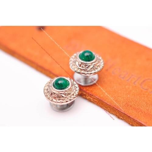 10Pcs 12mm Silver Flower Carved Rope Leathercraft Belt Hardware Western Saddle Tack Green Turquoise Concho Rivet Screwback