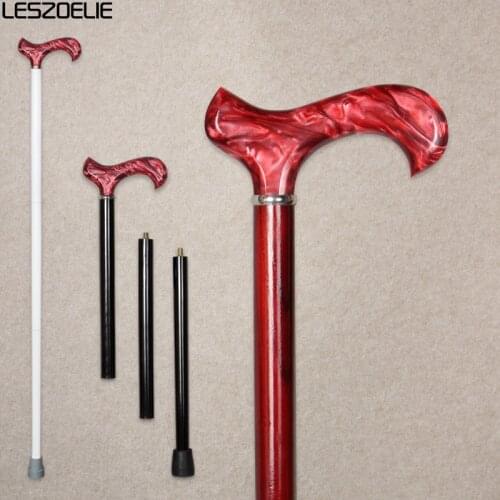 Luxury Red Acrylic Handle Walking Stick Man Fashion Detachable Walking Canes Women Party Decorative Sticks Vintage Sticks