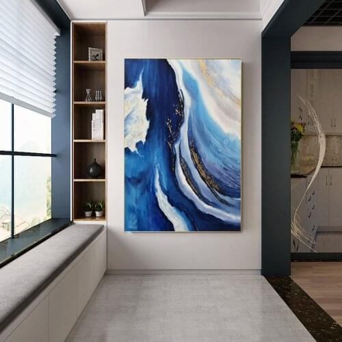 Hand-painted sea beach sunset canvas paintings of modern art posters and prints natural seascape sitting room adornment wall art