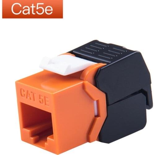 8PCS Network Modules RJ45 Connector Tool-free Connection Cat5e Jack Female Plug 1000Mbps Ethernet Crimping RJ45 Adapter