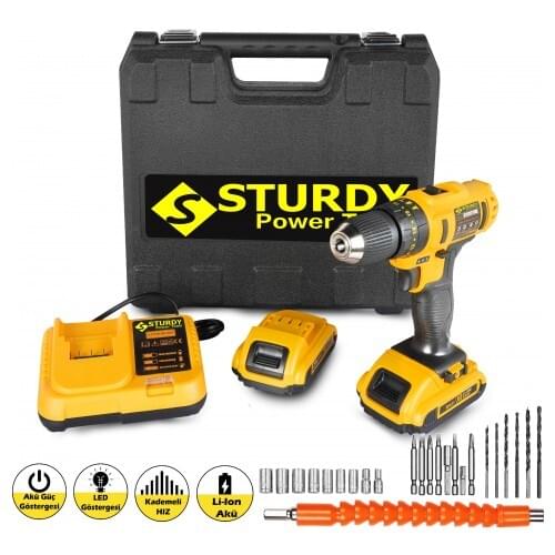 Power Tools Drill Electric Drill Cordless drill electric screwdriver home power tool sets drill set mini tools Sturdy Power Tools 32 Volt 5.0 Amps Percussion Dual Cordless 27 Piece End Set Cordless Driver Drill