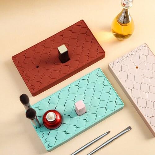 Silicone Lipstick Storage Rack Desktop Cosmetic Box Creative Multi-grids Eyebrow Pencil Lip Gloss Holder Desktop Decoration