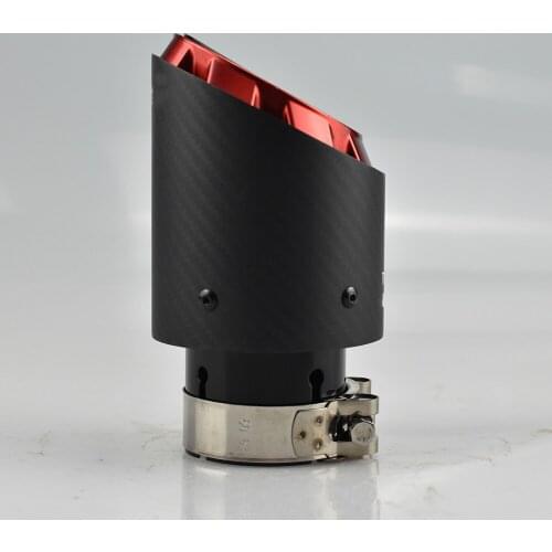 SORMOR Custom Carbon Fiber Balck Stainless with Gold Plated Modified Car universal Muffler Exhaust Tip