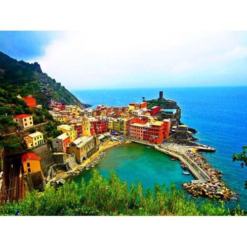 Old Street Home colorful Houses diamond embroidery DIY Crystal full 5D plastic diamond painting cross stitch kit art full drills