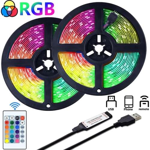 USB Led Light Strip RGB 5050 Bluetooth With Remote Lights Decoration Led Tape Bluetooth Backlight for Bedroom Decorative Lamps