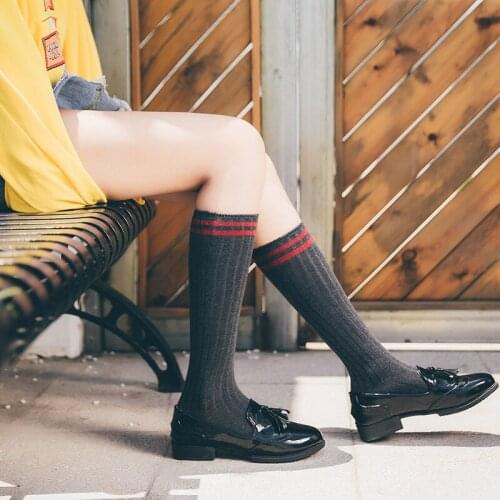 Striped Socks Women Funny Christmas Gifts Sexy Thigh High Nylon Long Stockings Cute Clothing Knee Socks Cotton 2021 Hot Sale