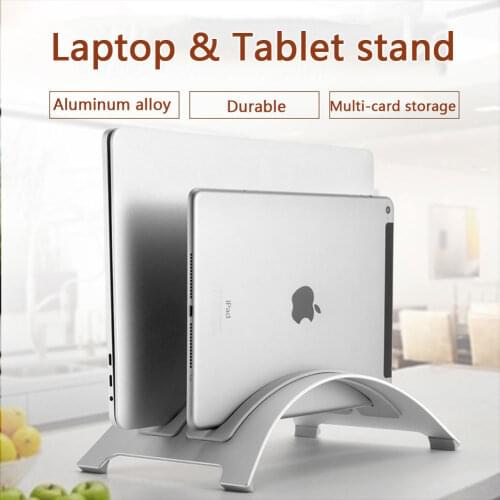 Dual-Purpose Vertical Storage Bracket for MacBook Pro Notebook and Tablet laptops stand holder