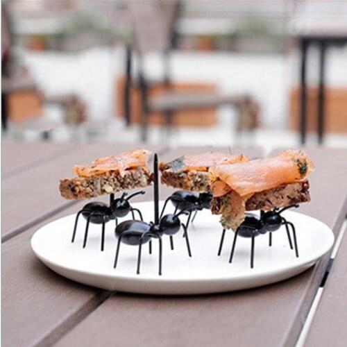 Food Grade 12pcs Creative Ant Fork For Fruit Dessert Cake Toothpick Safety Environmental Protection Funny Fruit Toothpick