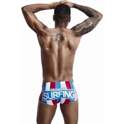Water Sports Shorts For Men Swimming Trunks Men Diving Big Striped Panties Surfing Trunks Swimmer Summer Vacation Men Sun Gay