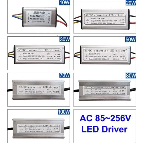 Water Proof Power Supply LED Driver for 10W 20W 30W 50W 70W 80W 100W LED Flood light Lamp