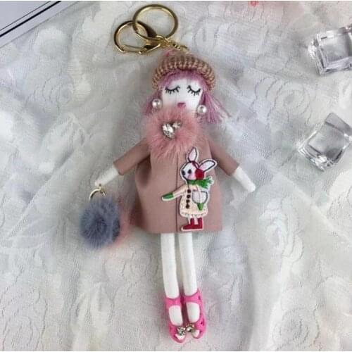 YLWHJJ brand Real Mink Fur Keychain Bag Pompom Bag Charm KeyRing Luxury Car Jewelry Pendant Girlfriend Gift Luxury Keychain