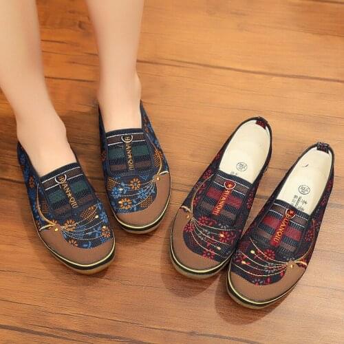 2021 Spring and autumn work dance employee single shoes female old Beijing cloth shoes round toe non-slip shoes