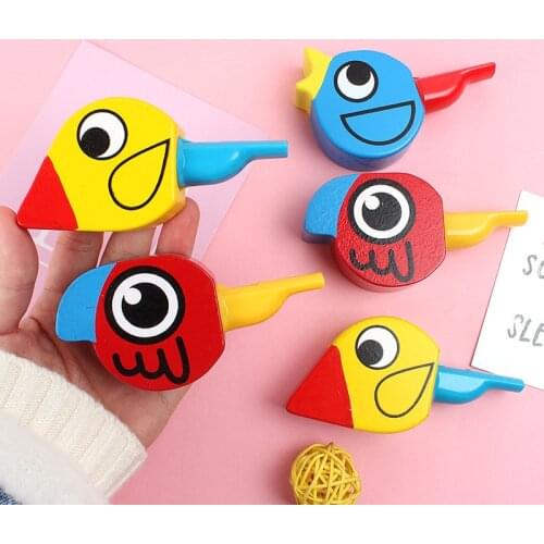 1 Pcs Kawaii Infant Whistling Wooden Bird Whistle Toys Animal Music Instrument Toy for Baby Kids Children Birthday Party Favors