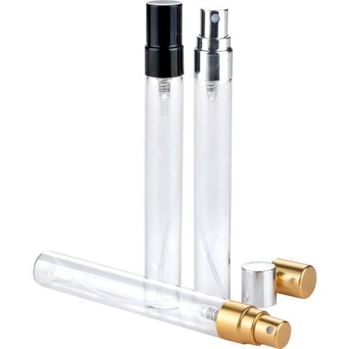 100Pieces/Lot 10ML Parfum Verstuiver Travel Spray Bottle For Perfume Portable Empty Cosmetic Containers With Aluminium Pump