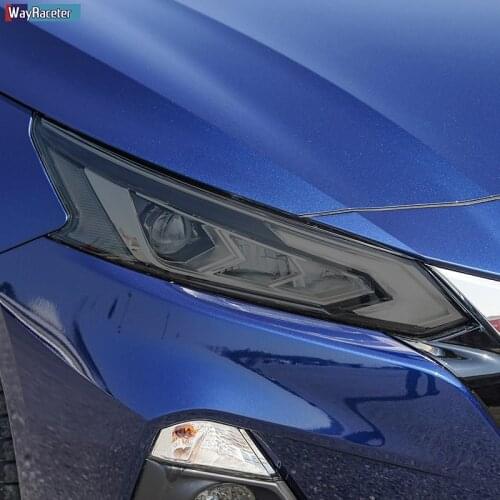 2 Pcs Car Headlight Protective Film Headlamp Restoration Transparent Black TPU Sticker For Nissan Altima 2019 2020 Accessories