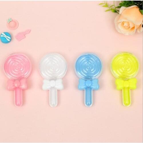 20 pcs Free Shipping Pink Blue Plastic Lollipop Shape Candy biscuit Box Birthday Party Baby shower Gift Packing boxes
