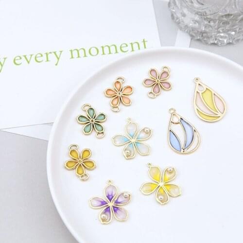 6pcs Hot Sale Earrings Fashion Niche Style Pearl Flower Earrings For Women Sweet Earrings Drop Pendant Diy Jewelry Accessories