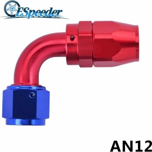 ESPEEDER AN12 Aluminum Straight Swivel Oil Fuel Fitting Adapter 90 Degree High Quality Hose End Fitting Car Connector