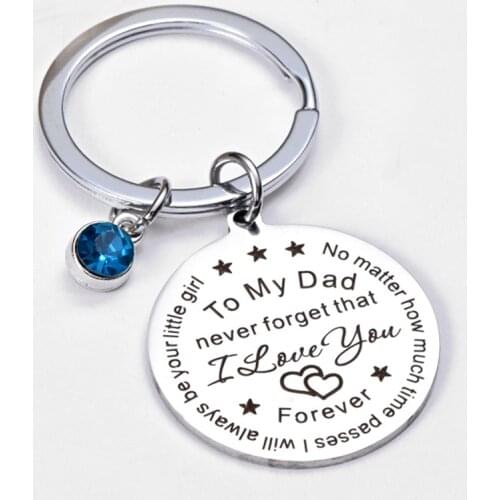 Dad Gifts from Daughter - To My Dad Birthstone Keychain Christmas Birthday Gifts Fathers Day Gifts for Dad From Daughter