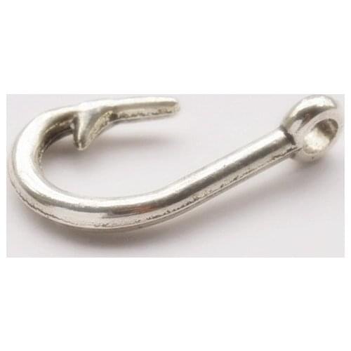 Free Shipping 38x20mm Antique Silver Plating Fishhook Charms Wholesale DIY Jewelry Finding