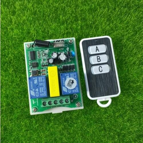 433mhz AC 220 V 2 CH RF Wireless Remote Control switch for tubular motor garage door /Projectors/Rolling doors/shutters