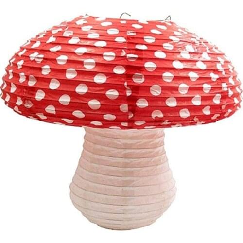 Large Mushroom Shaped Paper Lanterns for Birthday Party Decor Hanging 3D Mushroo