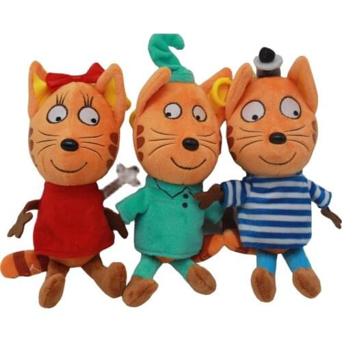 Wholesale 30pcs/lot 20CM Russian Three Kittens Plush Toys Happy Cat Plush pendant key chain Soft Stuffed Animal Toys