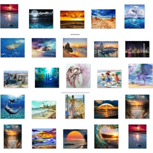 C08249 sunset sea cross stitch kit people 18ct 14ct 11ct count canvas stitches embroidery DIY handmade needlework