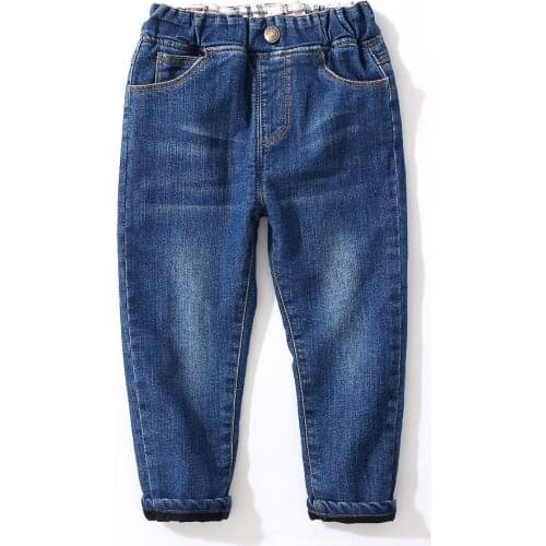 Kids Boys Jeans for 2-6 YrsFashion Clothes Classic Pants Denim Clothing Children Baby Boy Casual Plus velvet Warm Long Trousers