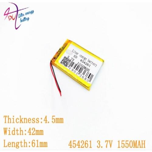 Tablet PC battery capacity 454261 3.7V 1550MAH Universal Li-ion for tablet pc Mp3 MP4 MP5 GPS mobile bluetooth