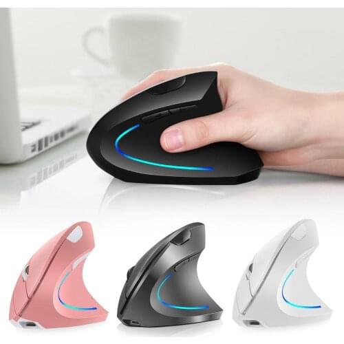 H1 Wireless Gaming Vertical Mouse 2.4G USB Adjustable 2400DPI Ergonomic Healthy Computer Silent Mouse RGB For Home Office PC