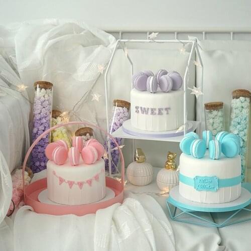 Simulation macaron cake mini 6 inch cake props dessert shop soft window decoration birthday gift
