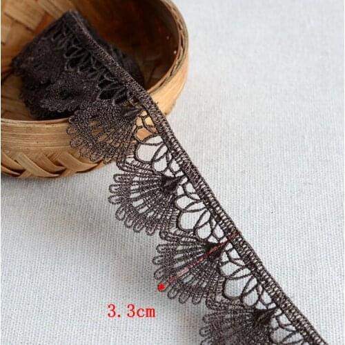 3 Meters Water Soluble Lace Trims Coffee Embroidery Fan Shape Lace Ribbon DIY Handmade Sofa Hometexile Edge Lace Tape