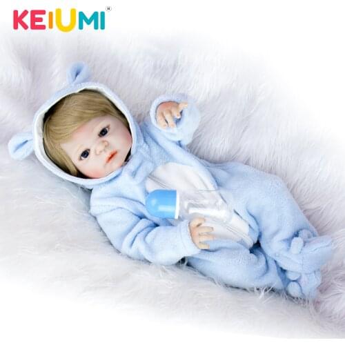 KEIUMI Lifelike Baby Reborn Bonacas 57CM Full Silicone Vinyl Reborn Babies Doll Toy Alive Boy Baby Doll For Kids Birthday Gifts
