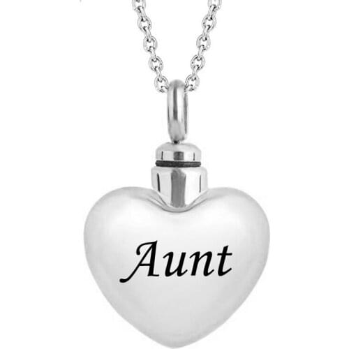 Fashion Simple Small Heart Cremation Stainless Steel Jewelry Heart Ash Pendant Urn Necklace Memorial Keepsake Jewelry