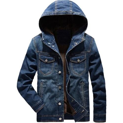Mens Denim Jacket Multi Pocket Streetwear Denim Coat Mens Jeans Jackets Casual Cotton Cowboy Men Clothes New arrival