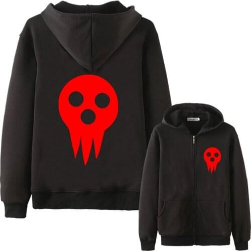 High-Q Unisex Anime Cos Soul Eater MAKA ALBARN Coat hoodie feece jacket Cardigan Soul Eater Black Star thick mens hoodie jacket