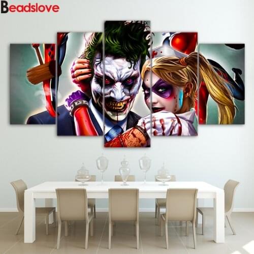 5 Piece Multi diamond painting Joker Beauty 3d pictures of Rhinestones Embroidery Crafts mosaic daimond full round drills