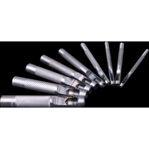 Hollow Punch Set Set of 9 Leather Craft Punch Cutter Tool for Watch Bands Belts Canvas Paper Plastics (2.5mm to 10mm)