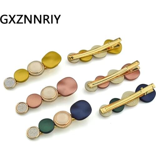 New Fashion Hair Clips for Women Hairpins Girls Accessories Korean Style Round Gold Hairgrips Barrette Hairclip Female Headwear