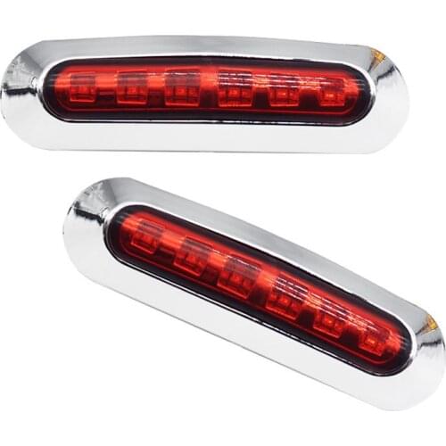 Pair Red 6LED Side Marker Lights Clearance Lamp 12V 24V LED Rear 10-30V Lorry Van Wagon Autotruck Perimeter Parking Light