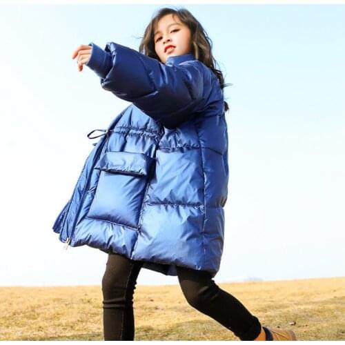 New Arrival Baby Girls Winter Down Parkas Turn-down Collar Solid Color Thick Winter Jacket Outwear Girls Winter Kids Down Coats