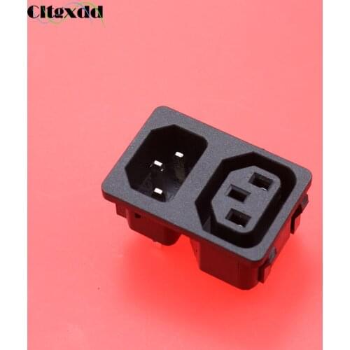 Cltgxdd AC 10A 250V Two way male female socket IEC 320 C14 Inlet C13 Outlet Electrical Socket Industrial Plug Power Socket