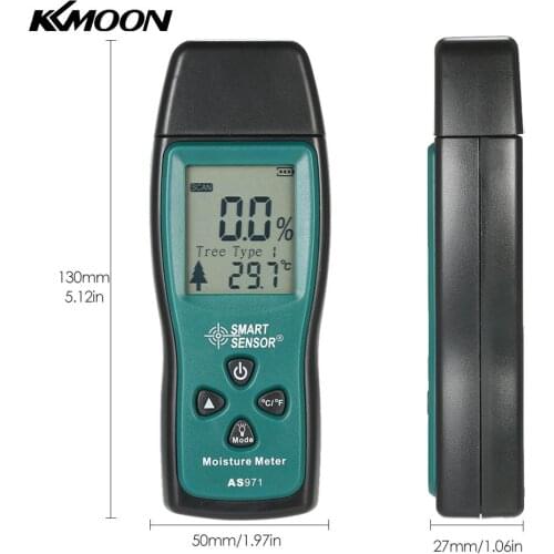 Handheld Two Pins Digital Wood Moisture Meter Wood Humidity Tester Timber Damp Detector with LCD Display Probe Range 2%~70