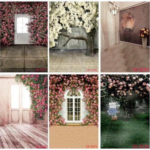 SHENGYONGBAO Vinyl Photography Backdrops Prop Flower Wood Floor Castle Wedding Theme Photo Studio Background 2157 YXFL-63