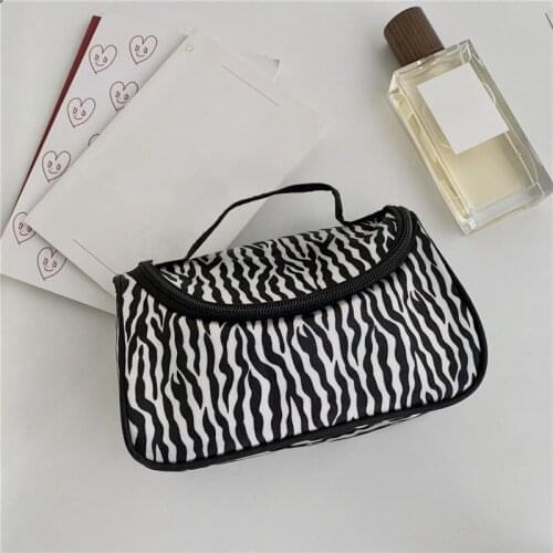 Zebra Stripes Toiletries Bag Fashion Dustproof Lipstick Eyebrow Pencil Cosmetic Storage Box Large Capacity Portable Organizer