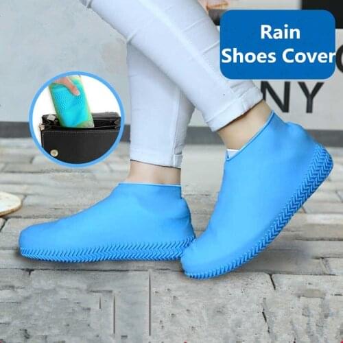 Outdoor Silicone Overshoes Antiskid Waterproof Rainproof Shoes Boots Cover Rubber Rain Shoes Washable Unisex Wear Recyclable