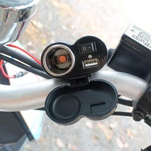 100pcs Motorcycle Motorbike Car Boat Cigarette Lighter USB Power Charging Socket Black