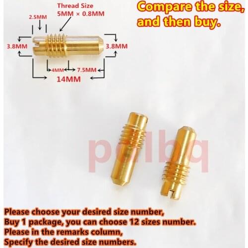 12 pcs/pack)Crystal Light FZR 250~400RR XV400 VMAX1200 Pilot/Slow Jet Mikuni carburetor BS GS XS DR idle nozzle