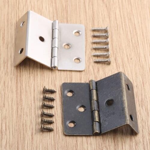 2Pcs Antique Bronze/SilverJewelry Wood Boxes Luggage Hinge Cabinet Door Furniture Hinge Furniture Decoration w/Screws 43*17mm